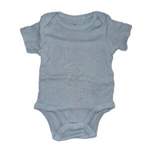 Ribbed Light Blue Baby Onesie